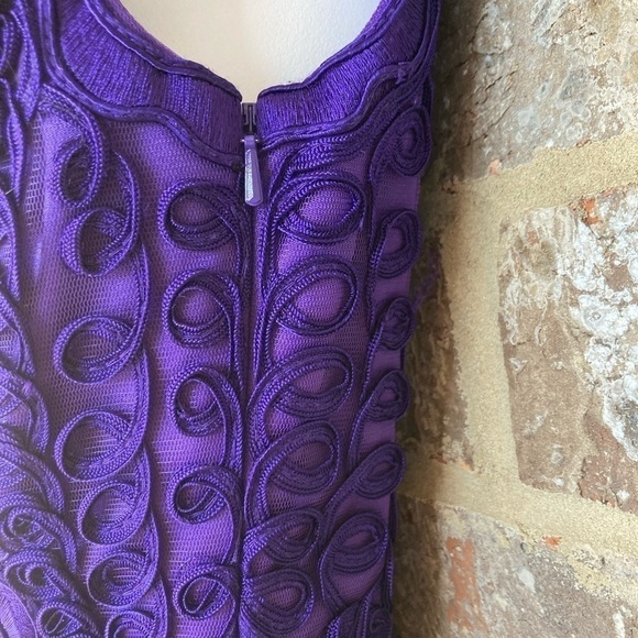 Sue Wong Purple Embroidered Sheath Dress-0 - Picture 5 of 12